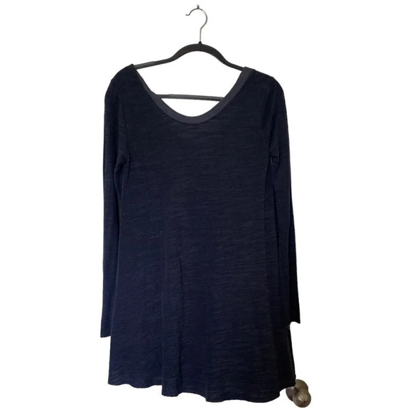 FREE PEOPLE BEACH Dark Gray Tunic Top Size Small Waffle Knit Thermal Casual - Picture 1 of 6